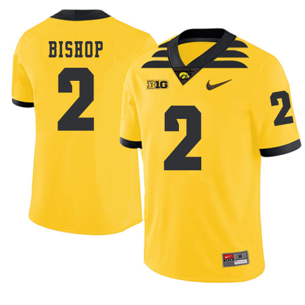 2019 Men #2 Brandon Bishop Iowa Hawkeyes College Football Alternate Jerseys Sale-Gold